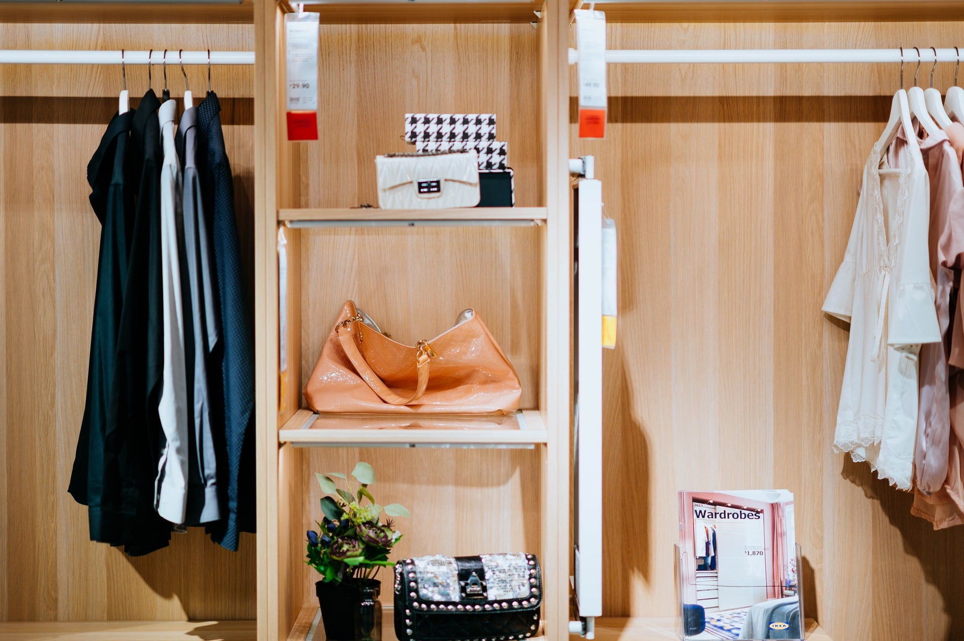 Cluttersnap image of open wardrobes