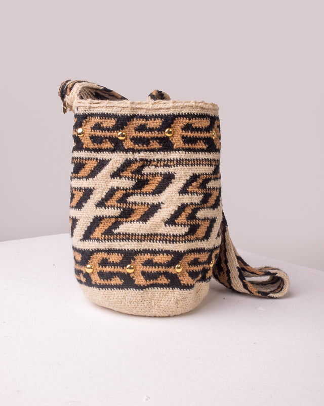CHILA BAGS Sierra Bag, Handwoven Beige Crossbody Bag Bag, front-facing
