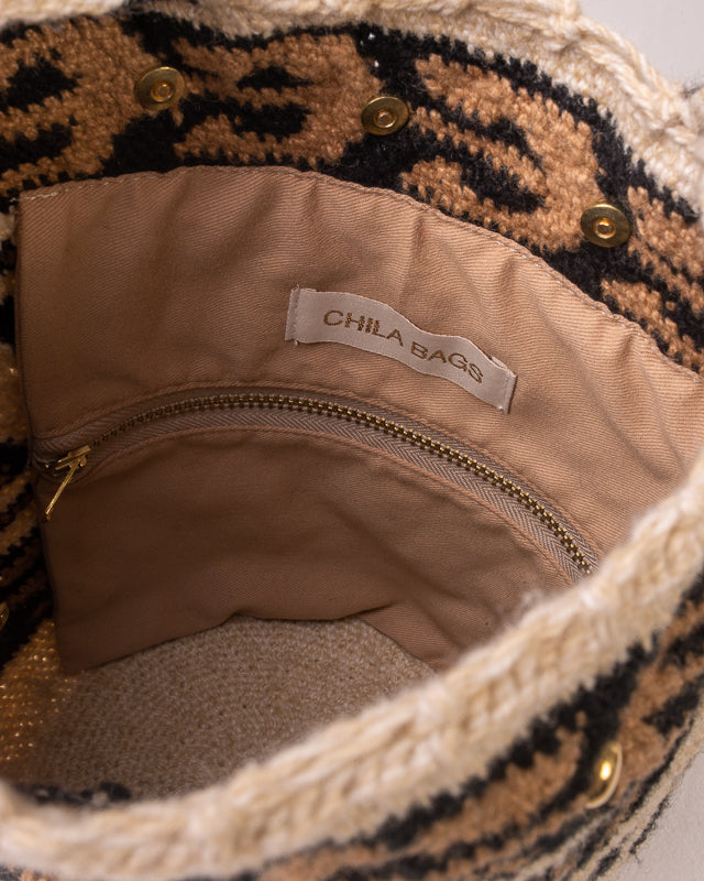 CHILA BAGS Sierra Bag, Handwoven Shoulder Bag, interior close up