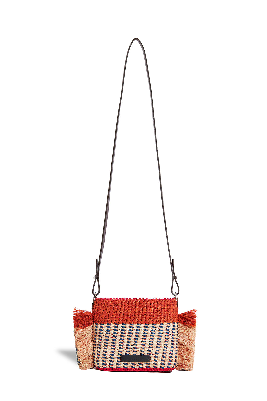 AAKS Hana Mini Tan Handwoven shoulder bag, front-facing