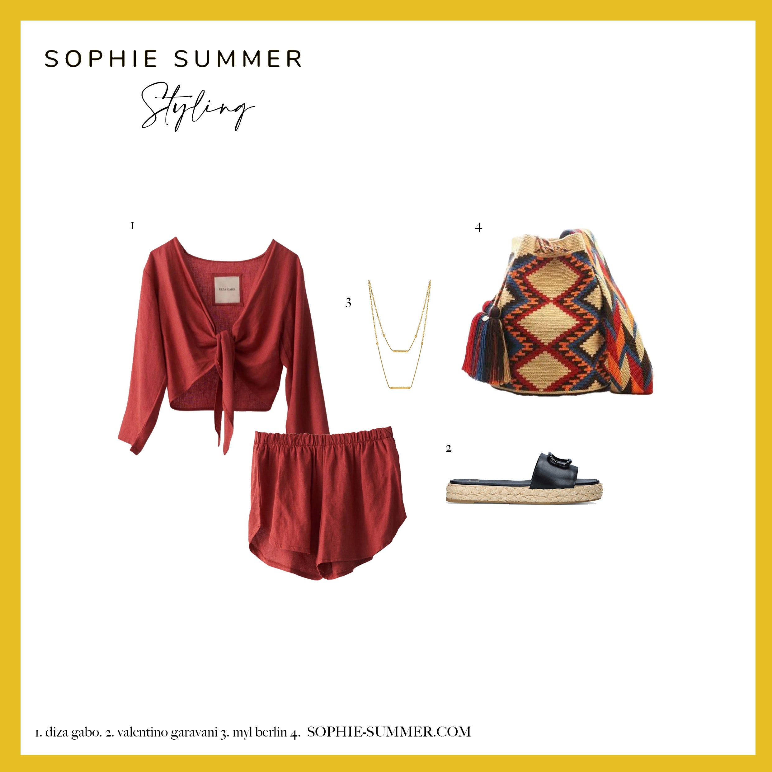 Styling board featuring the CHILA BAGS Topacio Vegan Shoulder Bag