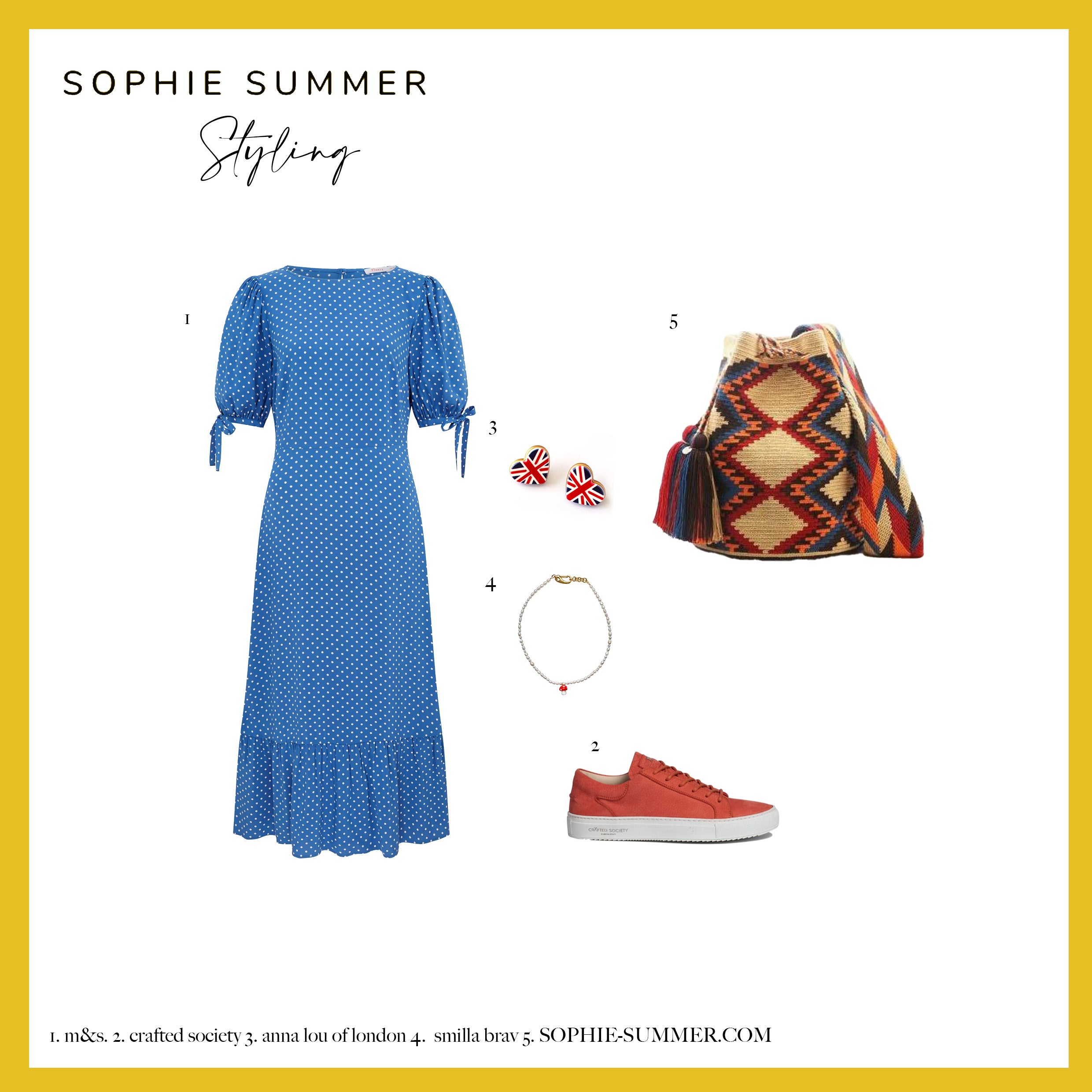 Jubillee styling board featuring the CHILA BAGS Topacio handwoven bucket bag