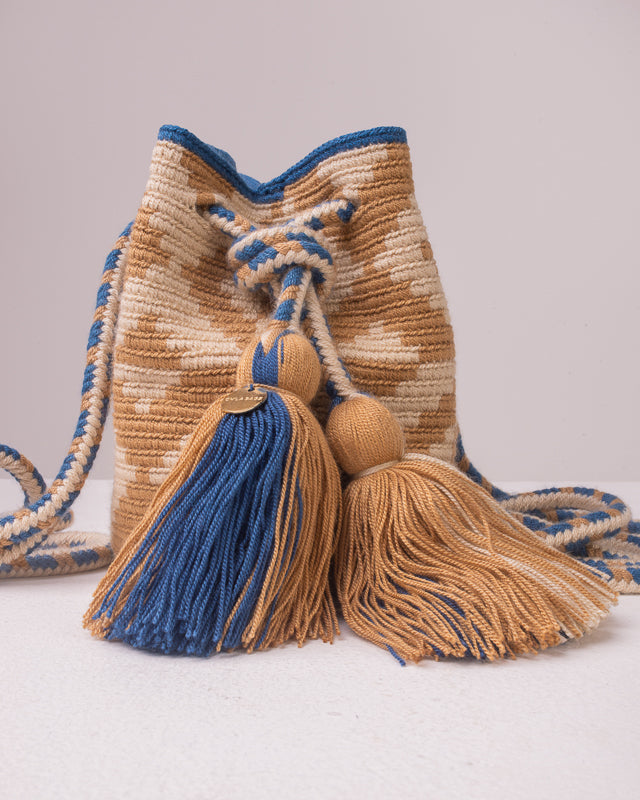 CHILA BAGS Elif handwoven beige bag, front-facing