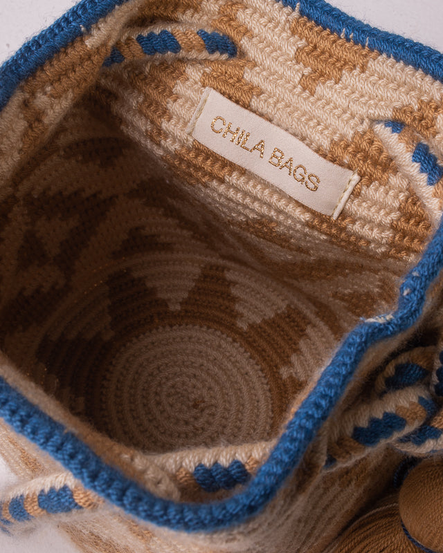CHILA BAGS Elif handwoven summer bucket bag, interior