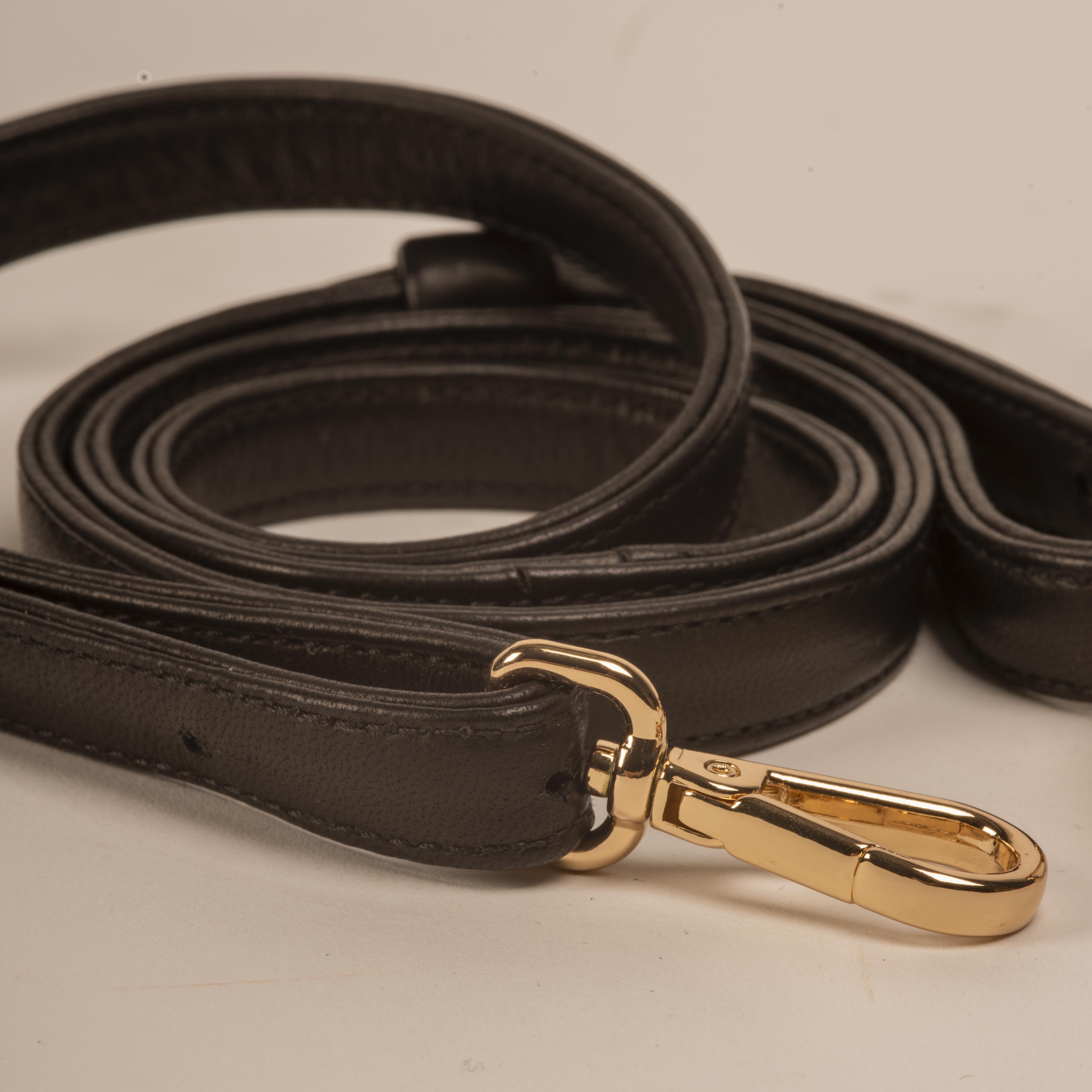 Leather strap for the ILHA Francesca black crossbody raffia bag, 