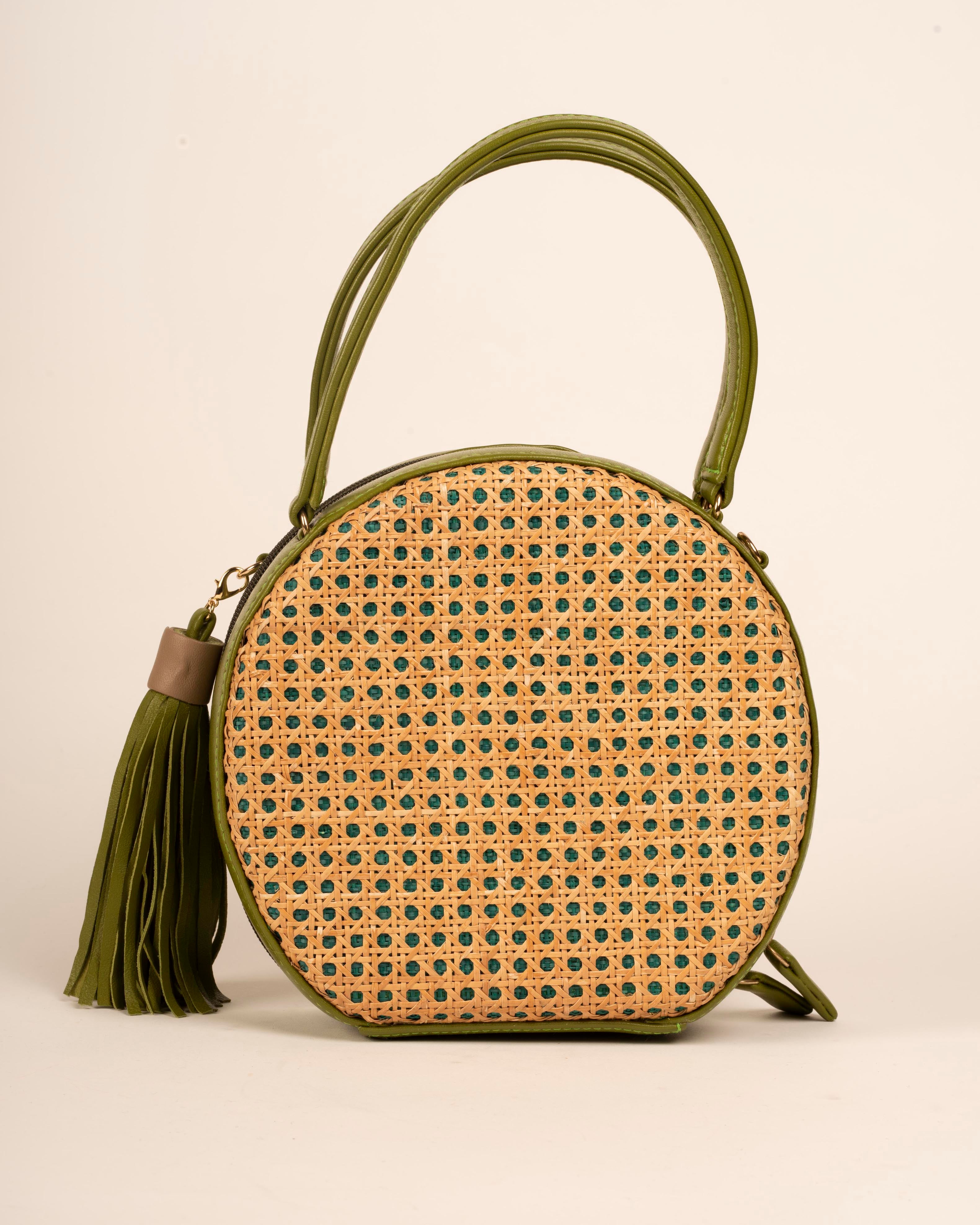 ILHA Francesca purse in Olive,  front facing